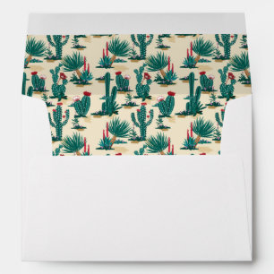 Green & Red Cactus Pattern Envelope