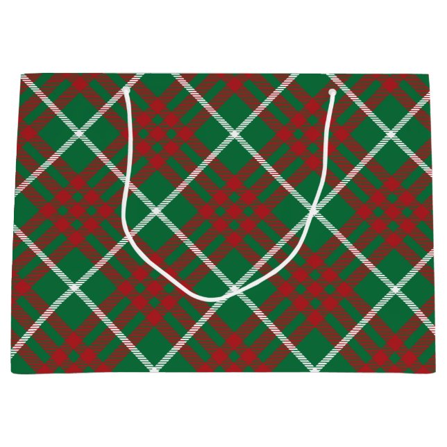 Green & Red Check Large Gift Bag (Front)