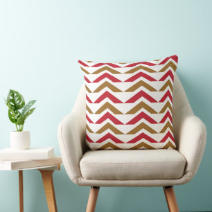 Green Red Chevron Stripe Pattern Cushion