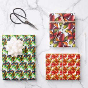 Green & Red Chili Pepper Wrapping Paper