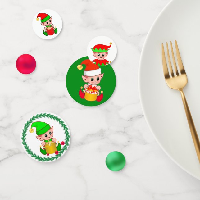 Green & Red Christmas Elf Confetti (Group)