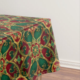 Green Red Christmas Holiday Tablecloth