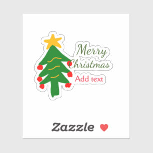 Green red christmas tree merry Christmas add name 