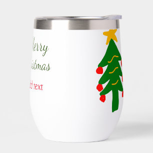 Green red christmas tree merry Christmas add name 