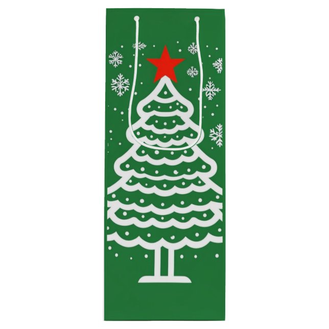 Green & Red Christmas Wine Gift Bag (Front)