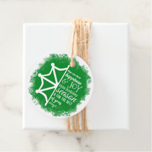 Green, Red Company Logo Christmas Gift Tag