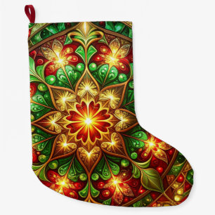 Green Red Decorative Christmas Holiday Stocking