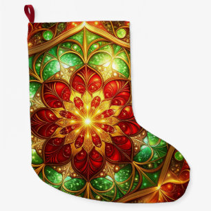 Green Red Decorative Christmas Holiday Stocking