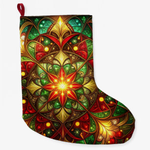 Green Red Decorative Christmas Holiday Stocking