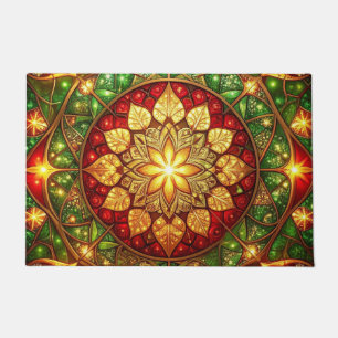 Green Red Decorative Holiday Doormat
