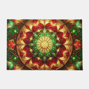Green Red Decorative Holiday Doormat