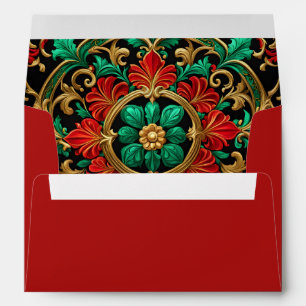 Green Red Decorative Holiday Envelope