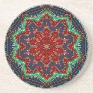 Green Red Decorative Sandstone Coaster