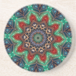 Green Red Decorative Sandstone Coaster