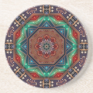 Green Red Decorative Sandstone Coaster