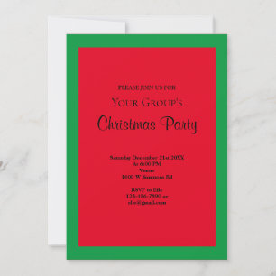 Green/Red Framed Christmas Party Invitation