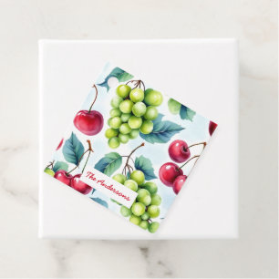 Green Red Fruit Food Pattern Grapes Cherry  Favour Tags