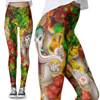 Green Red Ganesh Hippie Boho Psychedelic Festival