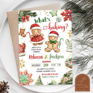 Green Red Gingerbread Cookies Gender Reveal Invitation
