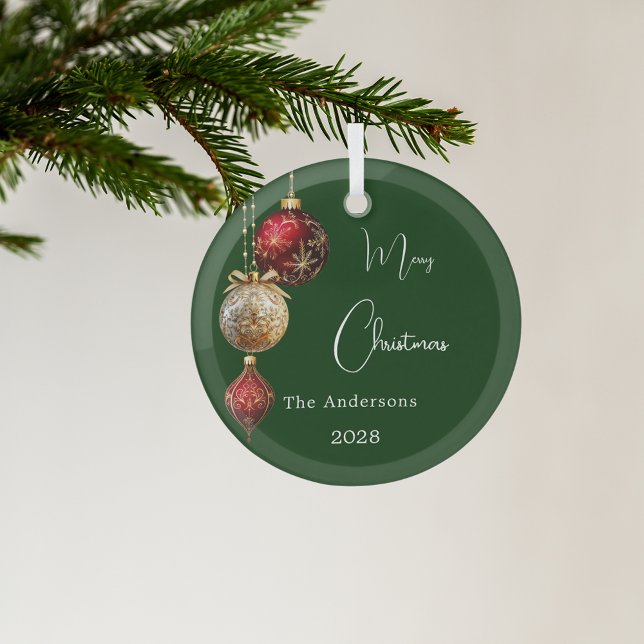 Green red gold baubles Christmas Glass Tree Decoration (Creator Uploaded)