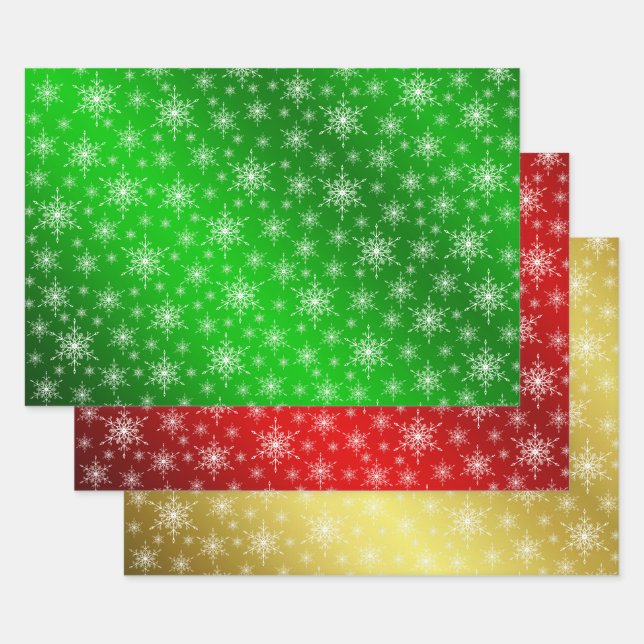 green,red,gold,Christmas+ paper, winter+patte, mer Wrapping Paper Sheet (Set)
