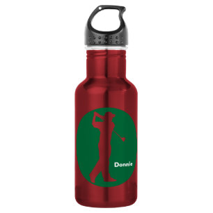 Green Red Golfer Golf Personalised 532 Ml Water Bottle