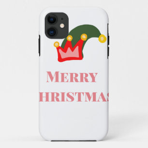 Green red hat merry Christmas add name text name Case-Mate iPhone Case
