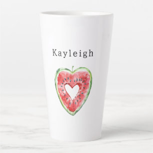 Green Red Heart Watermelon Birthday Latte Mug