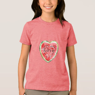 Green Red Heart Watermelon Tri-Blend Shirt
