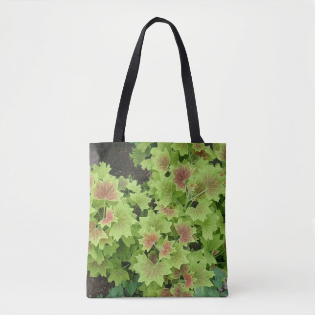 Green Red Leafs Tote Bag (Front)