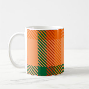 Green, Red, Orange and Beige Tartan Plaid Scottish Coffee Mug
