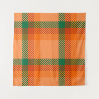 Green, Red, Orange and Beige Tartan Plaid Scottish