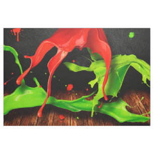 Green red paint fabric
