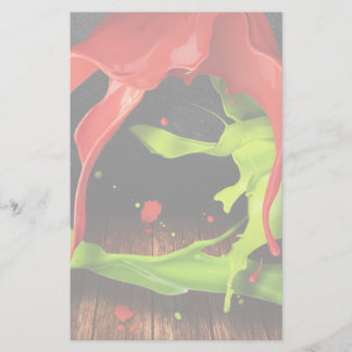 Green red paint stationery
