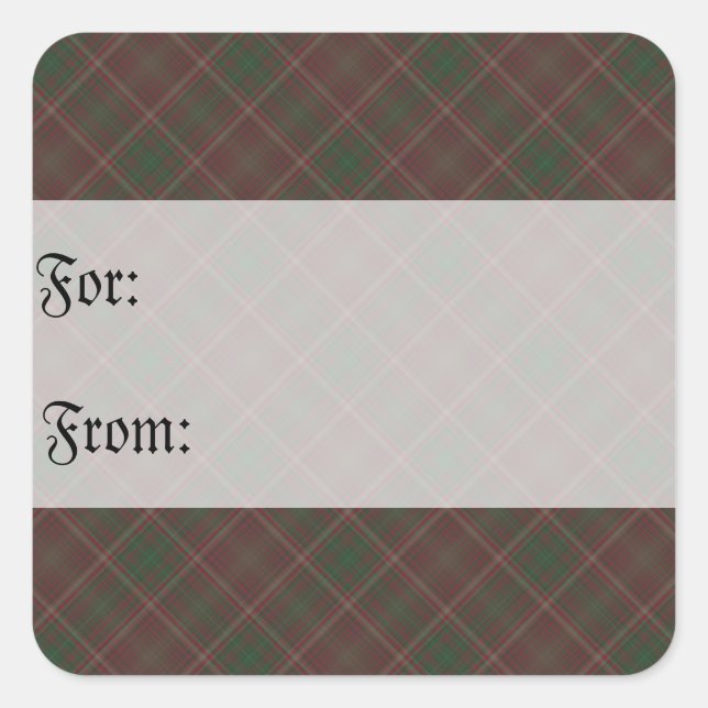 Green & Red Plaid Gift Tag (Front)