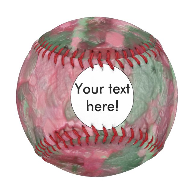 Green red platic abstract design baseball (Front)