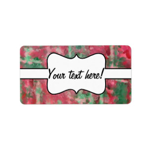 Green red platic abstract design label