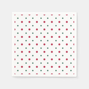Green & Red Polkadots Simple Modern Christmas Napkin
