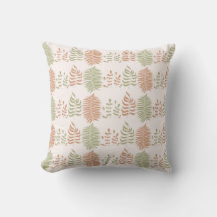 Green Red Retro Vintage Leaf Pattern  Cushion