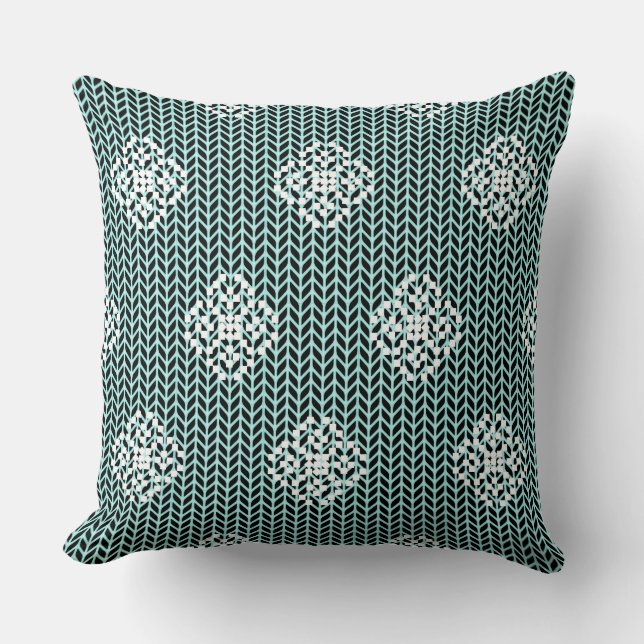 Green/Red Snowflake Reversible Christmas Pillow  (Front)