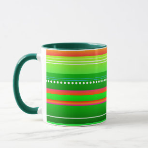 Green red stripes Christmas Mug