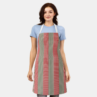 green red strips apron
