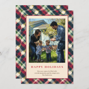 Green Red Tartan Plaid Custom Family Photo Holiday