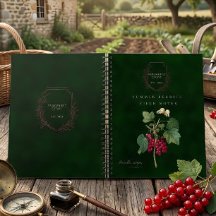 Green Red Vintage Summer Berries Field Notes Notebook