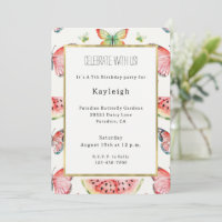 Green Red Watermelon Blue Butterflies Birthday