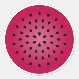 Green Red Watermelon Design Classic Round Sticker