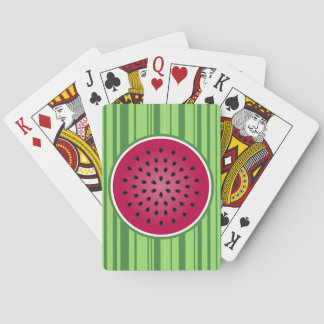 Green Red Watermelon Design Playing Cards