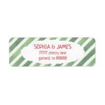 Green Red Whimsical Christmas Return Address