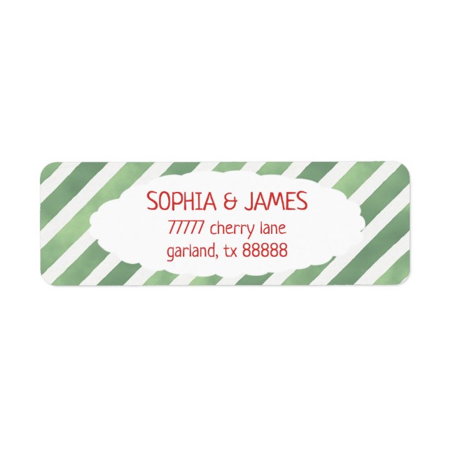 Green Red Whimsical Christmas Return Address (Front)