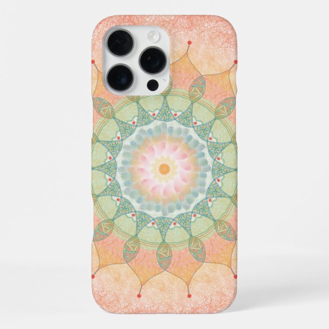 Green Red Yellow Circular Geometric Mandala iPhone Case (Back)